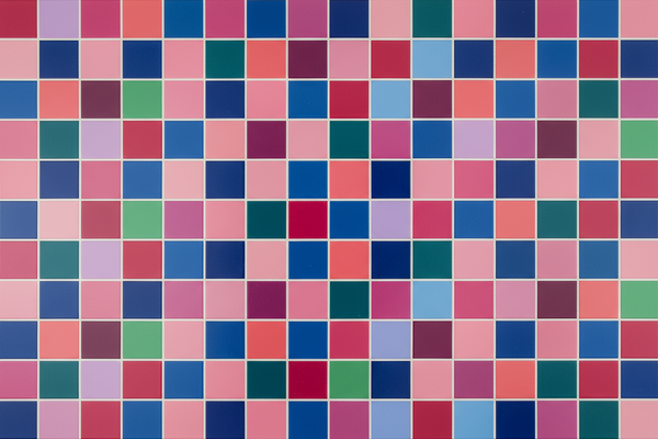 Make them all glued to each other and different tones of pink, red, blue, green, and purple